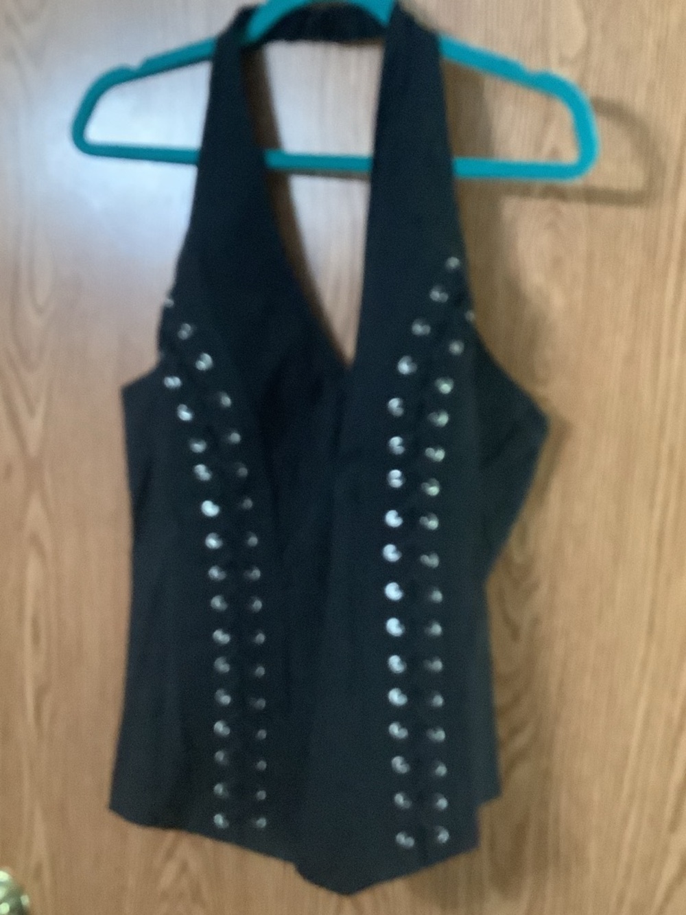 Black Studded Halter Camisole - Women's Evening Top
